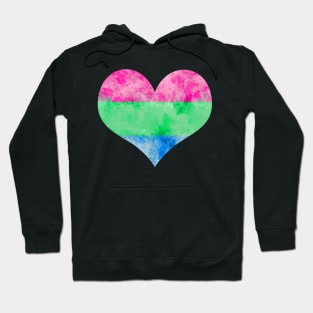 Poly Pride Heart - Watercolor Hoodie